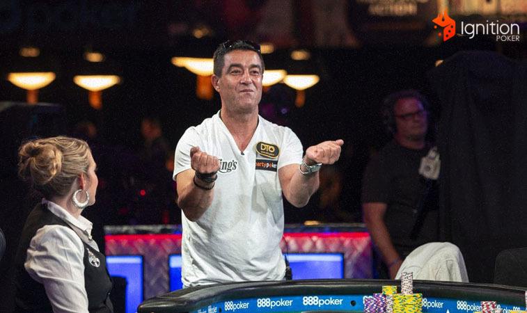 hossein ensan poker Hossein Ensan comemorando em uma mesa de poker