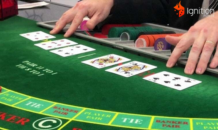 mano baccarat juego min Mesa de baccarat con cartas