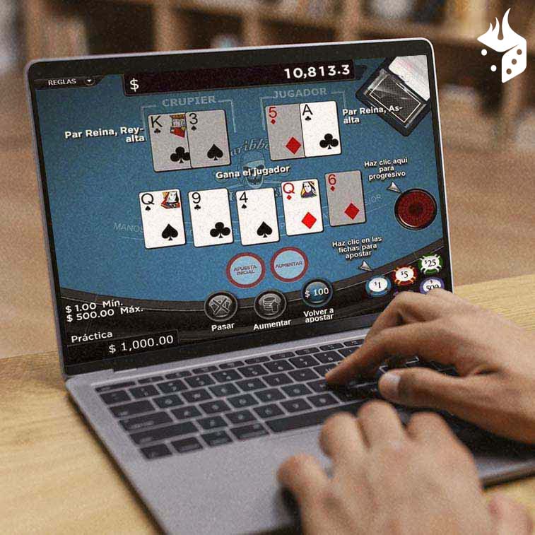apostar caribbean holdem 6 Persona jugando caribbean poker online