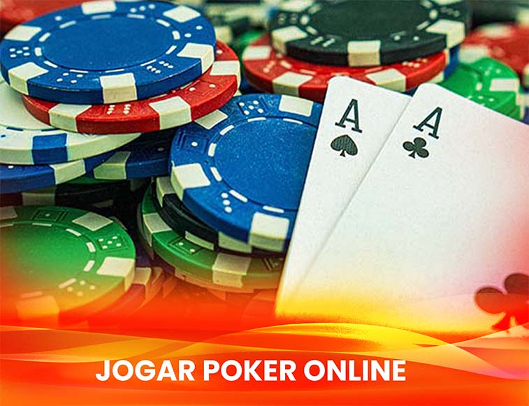 maos de poker Par de Ases e fichas de poker