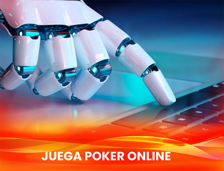 bot en poker Mano de robot presiona teclado