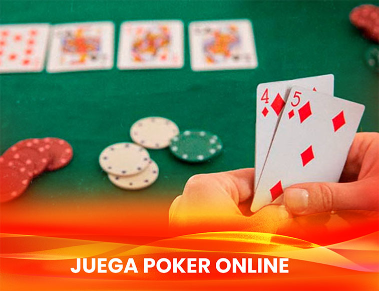 backdoor jugada poker Jugador con sus cartas 4 y 5 de oro en una partida de poker