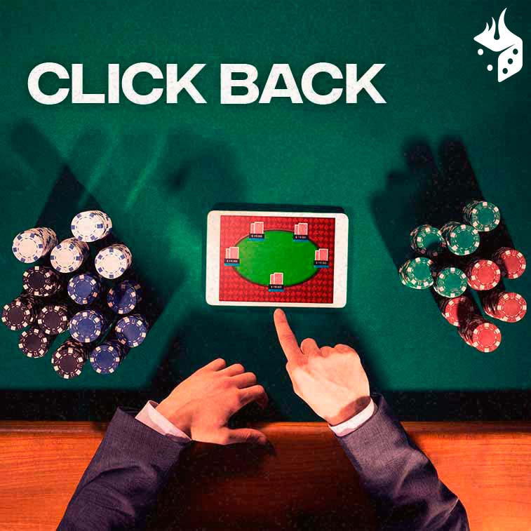 apuesta click back Persona jugando al poker online en un tablet