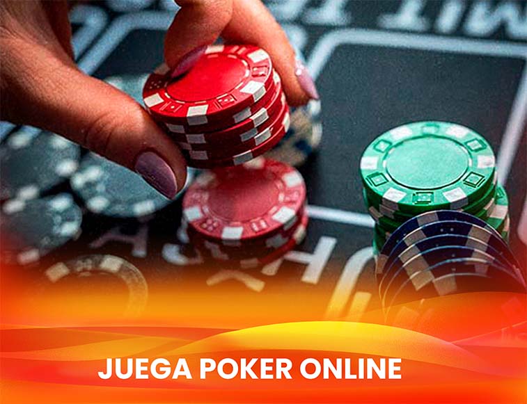 click back poker Jugadora moviendo sus fichas de poker