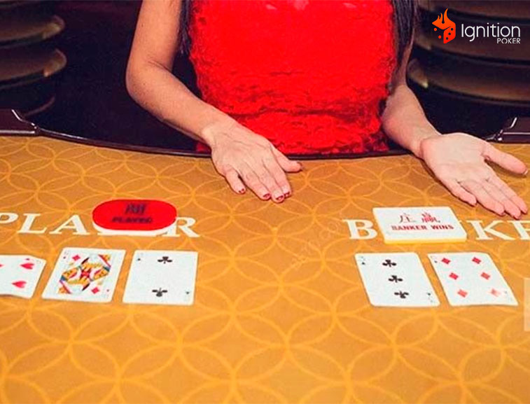 gana banca baccarat Mesa de baccarat con cartas y crupier