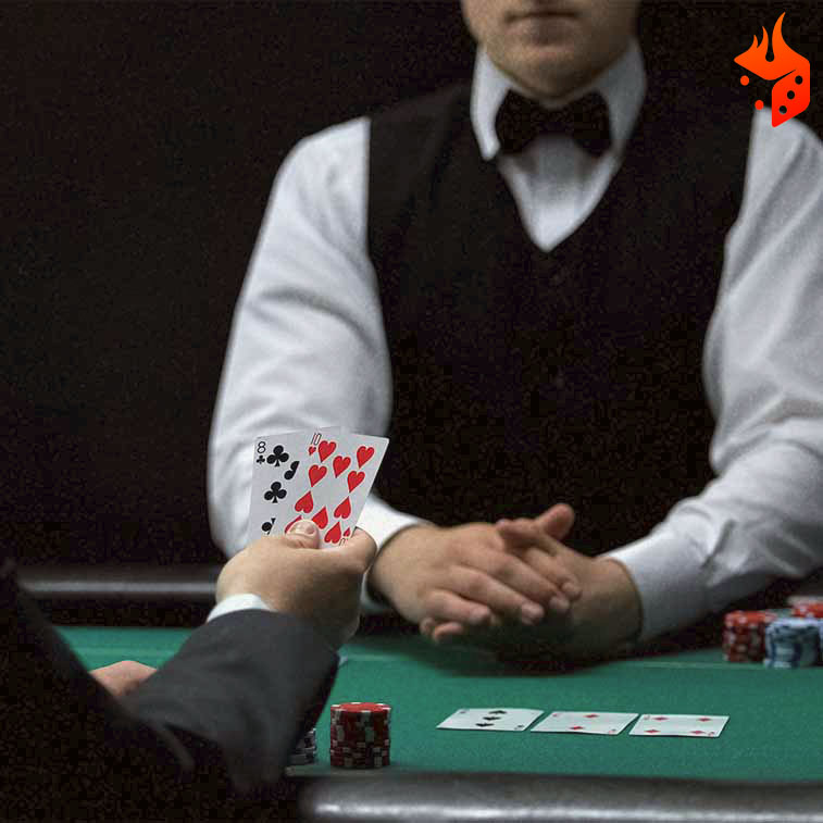 jugar poker burbuja Jugador de poker frente a croupier