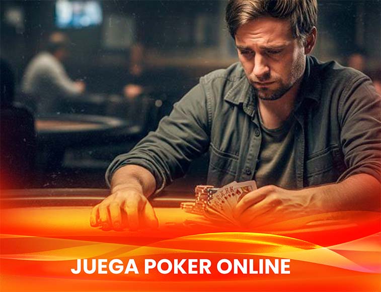 jugar poker online Jugador de poker triste sosteniendo sus cartas de baraja