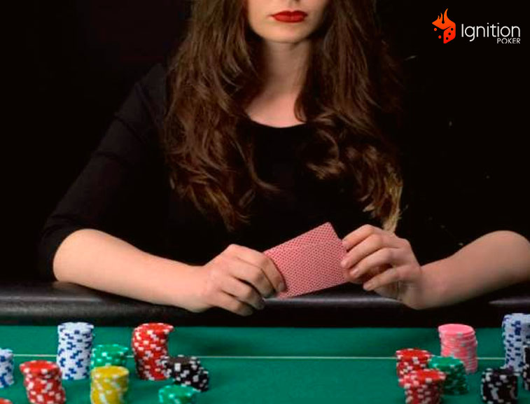 quando entrar flip Mulher com cartas jogando poker