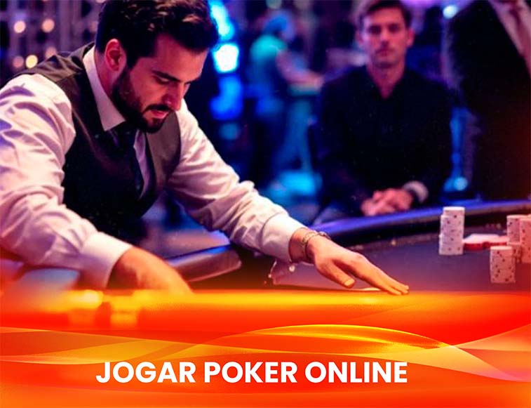dealer poker cassino Dealer separando as fichas em jogo de poker