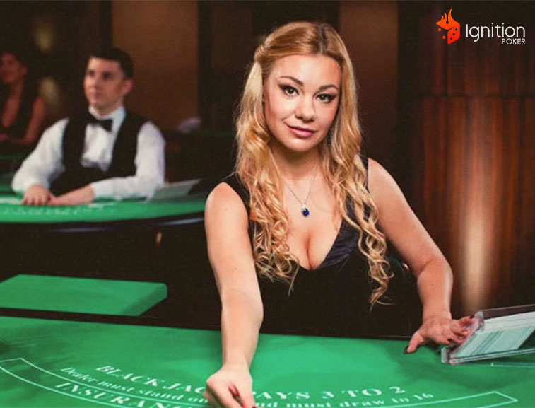 crupier casino online Dealer em uma mesa de Blackjack