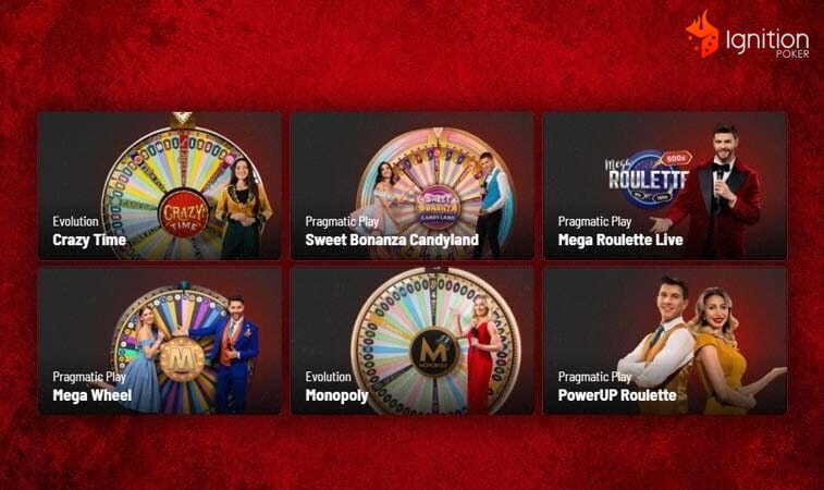 game shows ignition Menu de game shows da Ignition