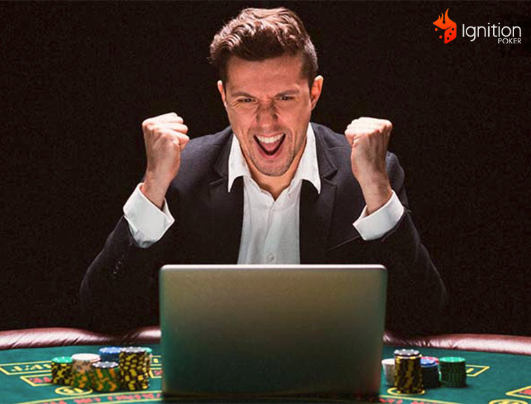 online casino jugar Hombre conmemorando una victoria en el casino