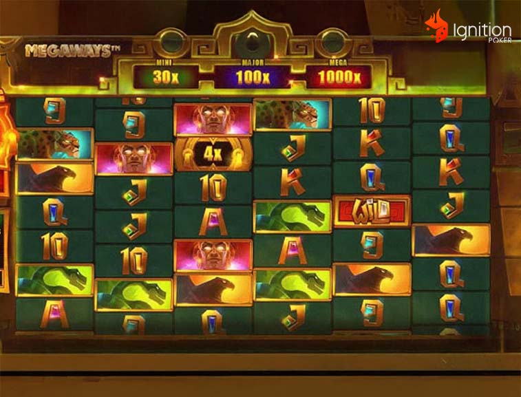 aztec gold megaways Aztec Gold Megaways con su símbolo wild en la pantalla del juego