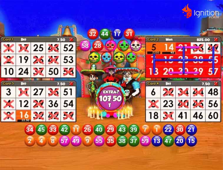 bingo calaca party Cuatro tablas de Juego Bingo online Calaca Party y sus personajes mexicanos.