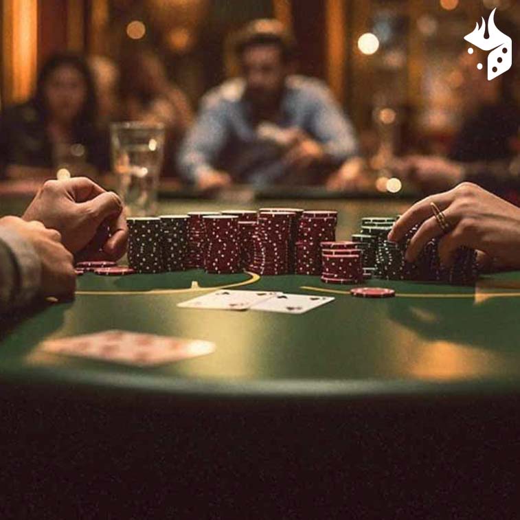 casino mesa poker Mesa de poker con jugadores y fichas