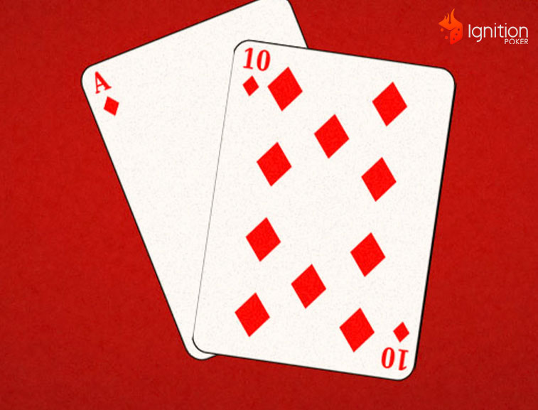 diamond blackjack mano Cartas As y 10 de diamante