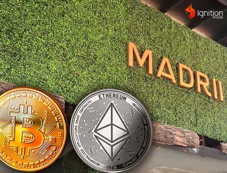 restaurante madrii tijuana Entrada del restaurante Madrii en Tijuana y la logo de las cryptos Bitcoin y Ethereum