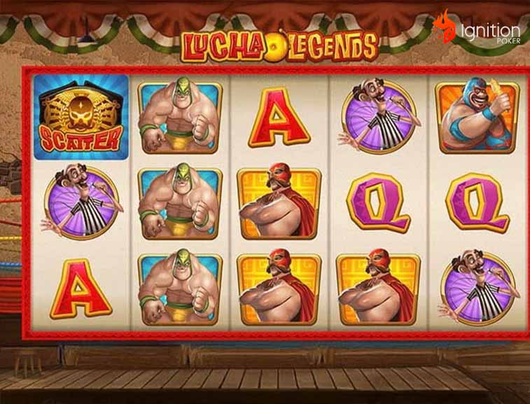 slot lucha legends Pantalla del slot Lucha Legends en momento previo a la apuesta.