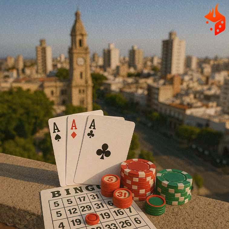bahia blanca bingo Ciudad de bahía blanca con cartas, fichas de poker y cartón de bingo