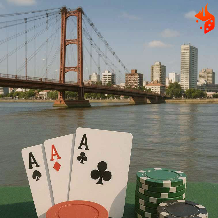 cartas poker rio Ciudad de Santa Fe con cartas y fichas de poker