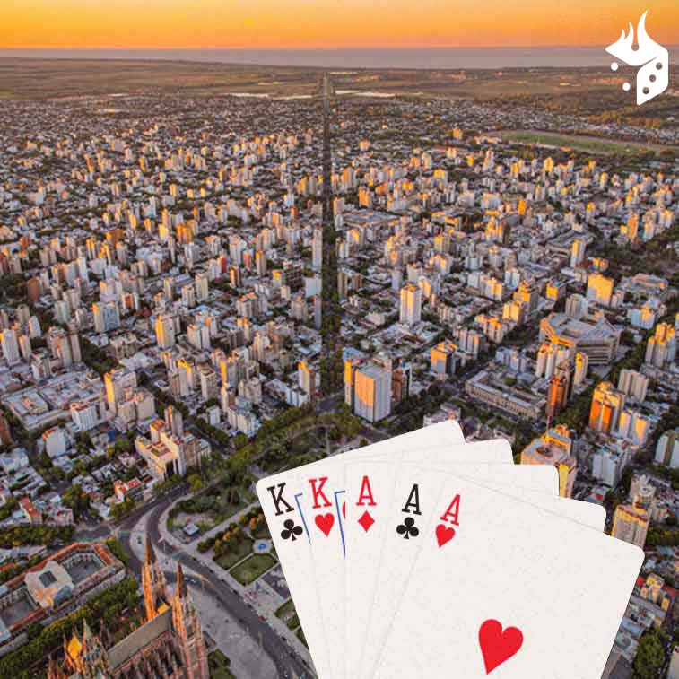 poker la plata Ciudad de La Plata con cartas y fichas de poker