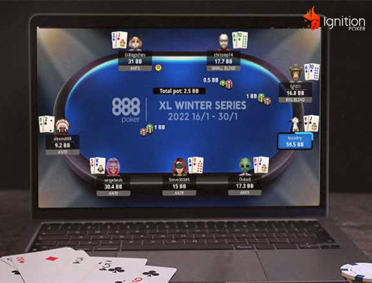888 xl series Torneio 888 poker XL Winter Series abierto en la laptop