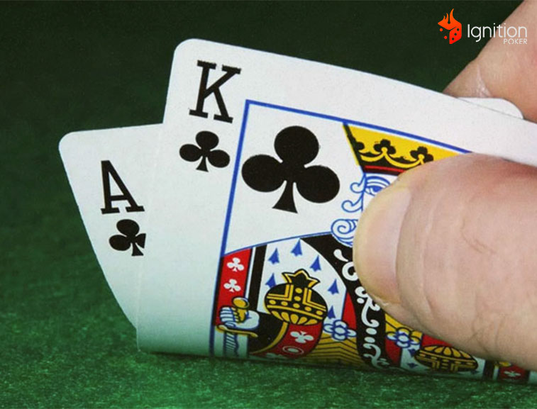 as reys poker Mano con la carta As y Rey de poker