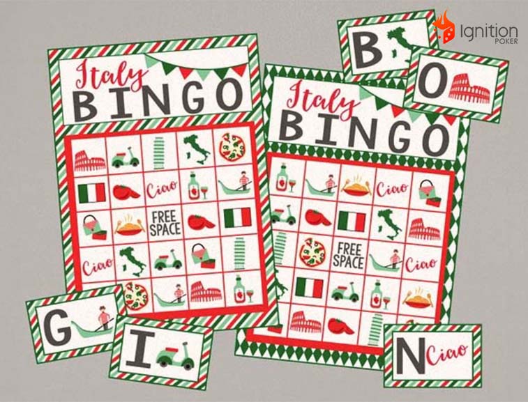 bingo surgiu italia Bingo italiano com símbolos do país.