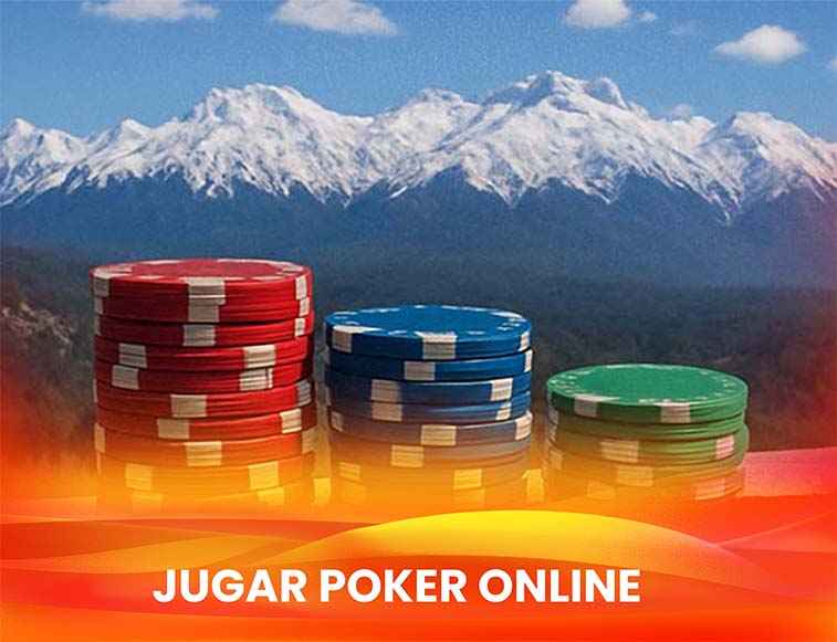 Cordillera de Los Andes con fichas de poker