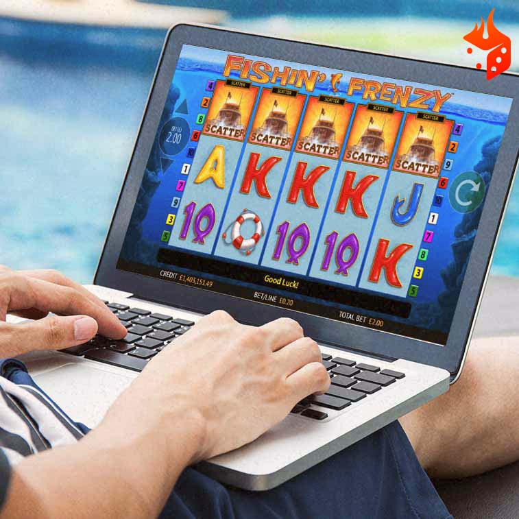 jugador jugnado online Persona jugando Fishin Frenezy