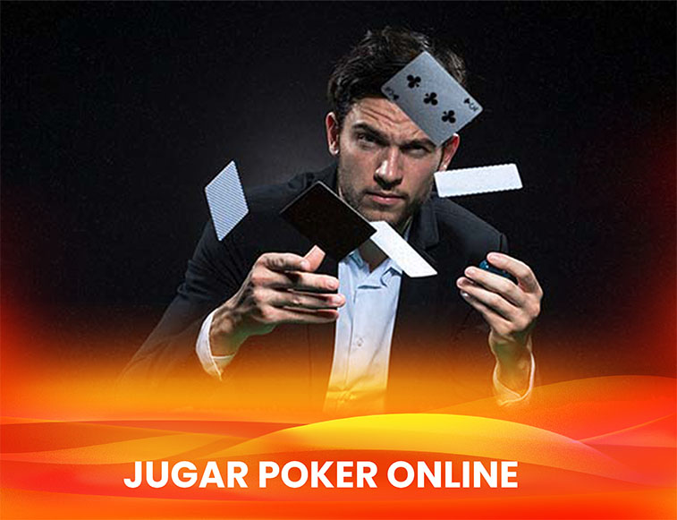Jugador con cartas de poker