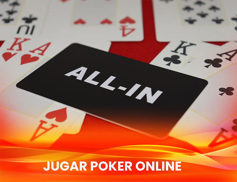Una tarjeta que dice all-in arriba de cartas de poker