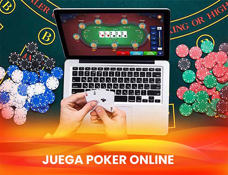 jugar torneo poker en linea computadora sobre una mesa de poker con una persona jugando online