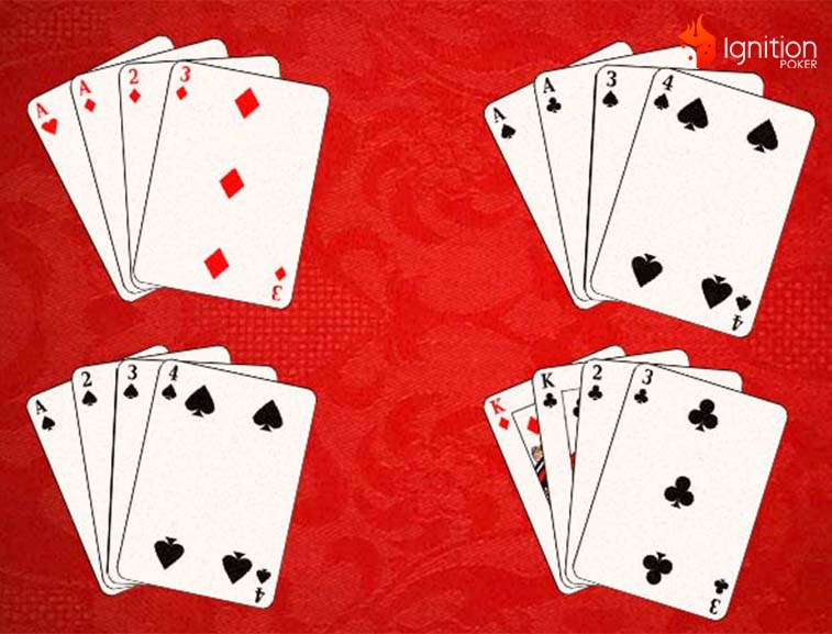 manos omaha hilo Manos en el preflop de poker omaha hi-lo