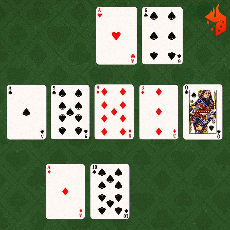 split poker bote Ilustración de las barajas de poker
