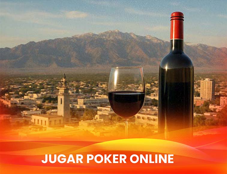 Ciudad de San Juan con copa de vino